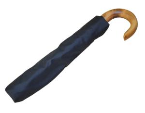 Paraguas plegable negro mango madera