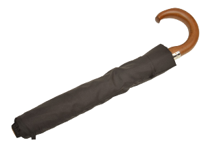 Paraguas plegable negro mango madera